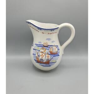 Tiffany &co Columbus Quincentennial Ceramic Comemorative Pitcher 1492-1992